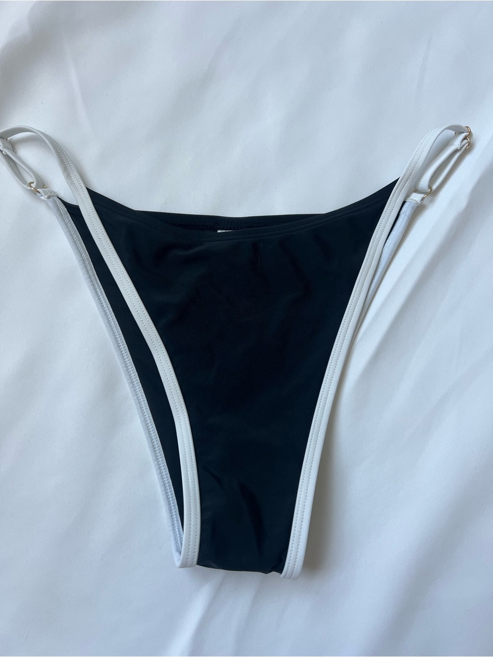 RELLECIGA Black Bikini Bottom with White Trim